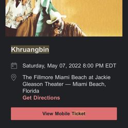 Khruangbin Concert Ticket For May 7th