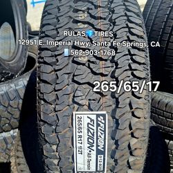 265/65/17 FUZION TIRES 🚩Affordable New Tires – Installed Same day🚩