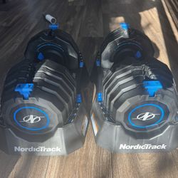 Nordic track 55 pounds adjustable dumbbells  (read description)