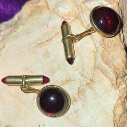 Krementz Ruby Red Cufflinks 
