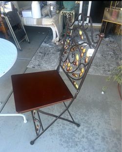 Decorative Wrought Iron Folding Chair