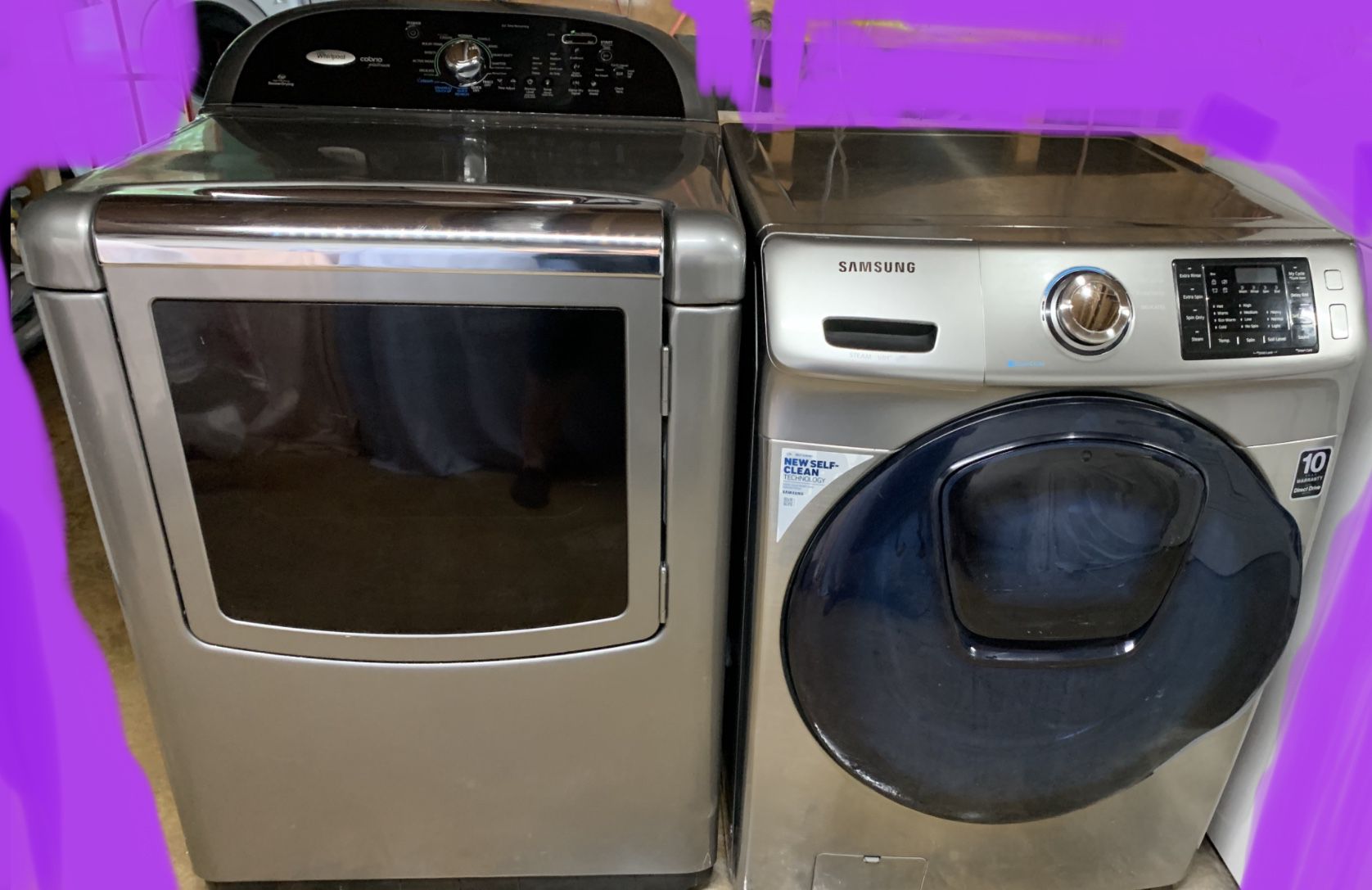 Stainless HE washer & dryer set