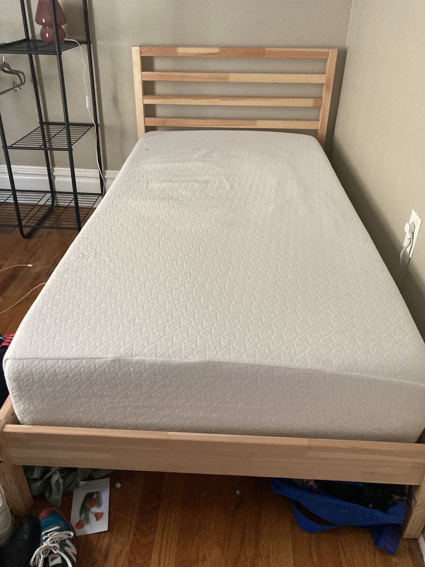 IKEA Twin  Bed And 10” Memory Foam Mattress