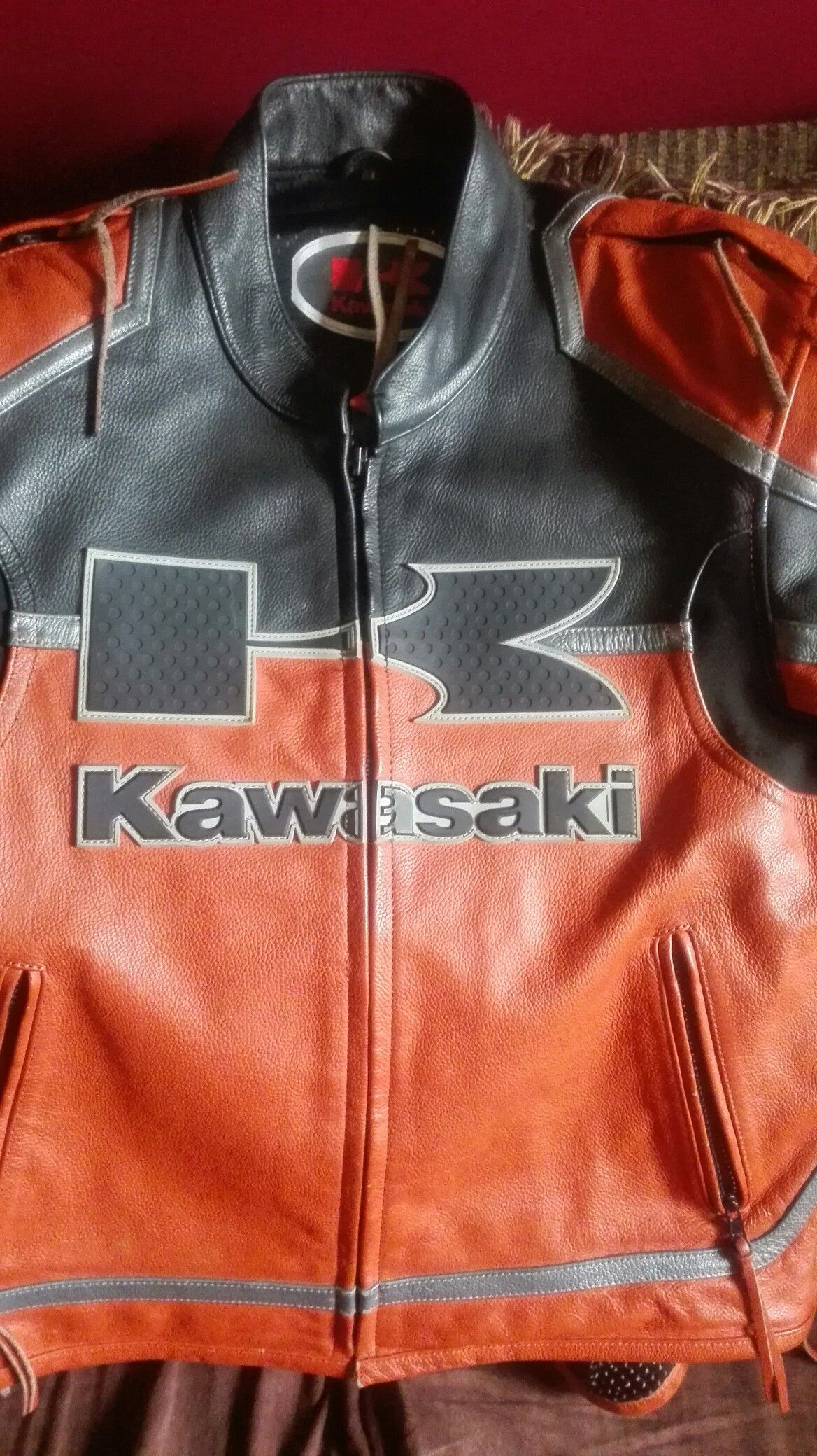 Genuine Kawasaki Leather Motorcycle Jacket SMALL