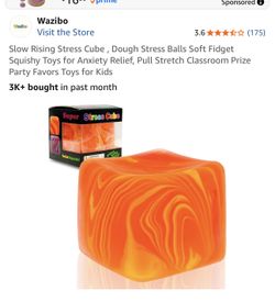 Slow Rising Stress Cube , Dough Stress Balls Soft Fidget Squishy Toys for Anxiety Relief, Pull Stretch Classroom Prize Party Favors Toys for Kids