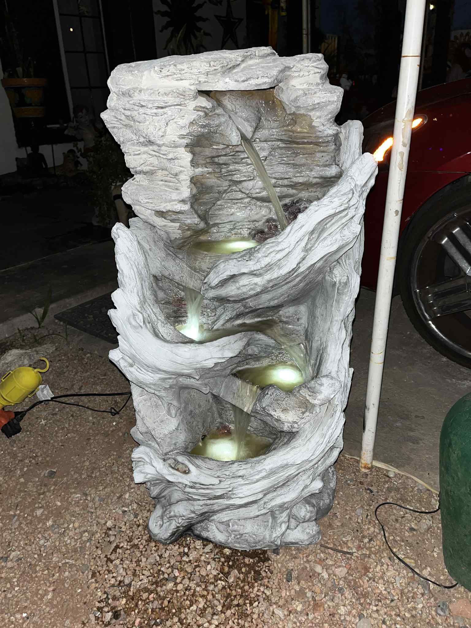 Fiberglass Water Fountain w/ Water Pump