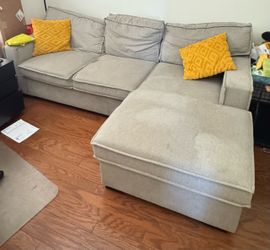 Gray Fabric Sectional Sofa with Chaise