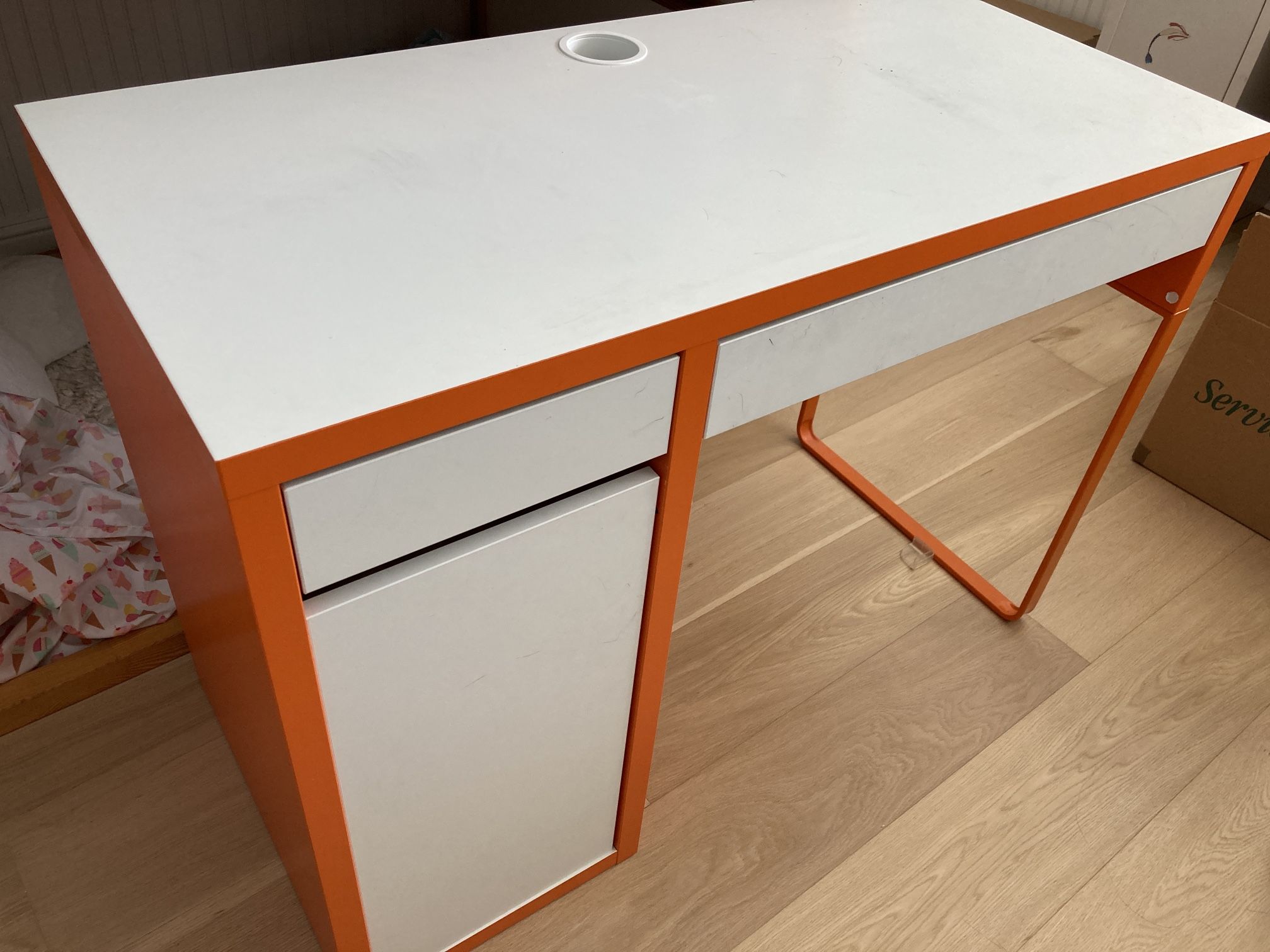 IKEA Small Desk Orange White