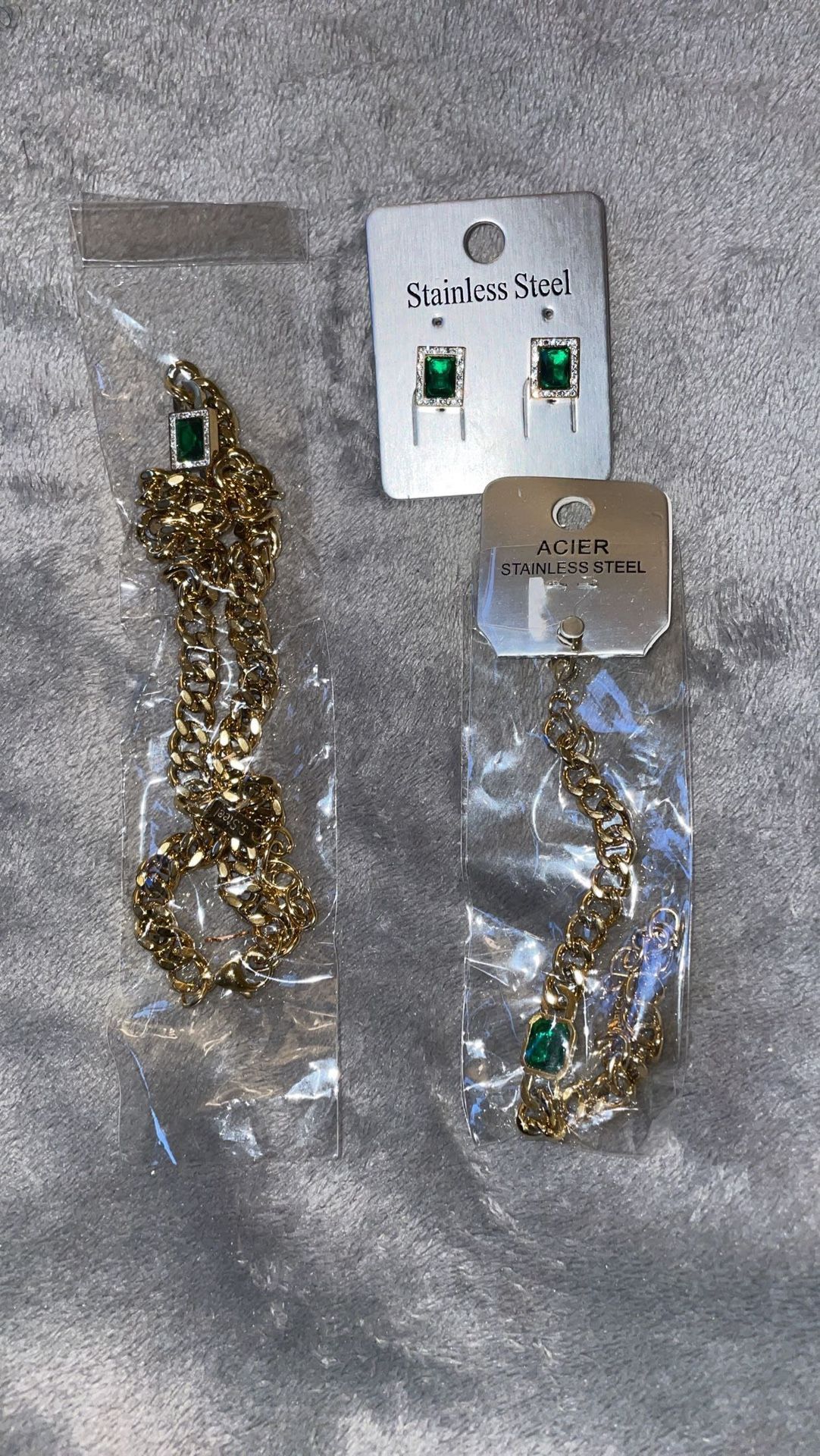 Green & Gold Jewelry Set