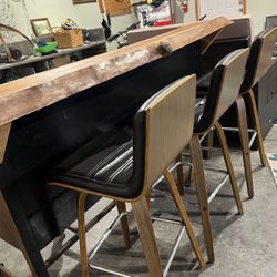 Leather Bar Stools. (4)