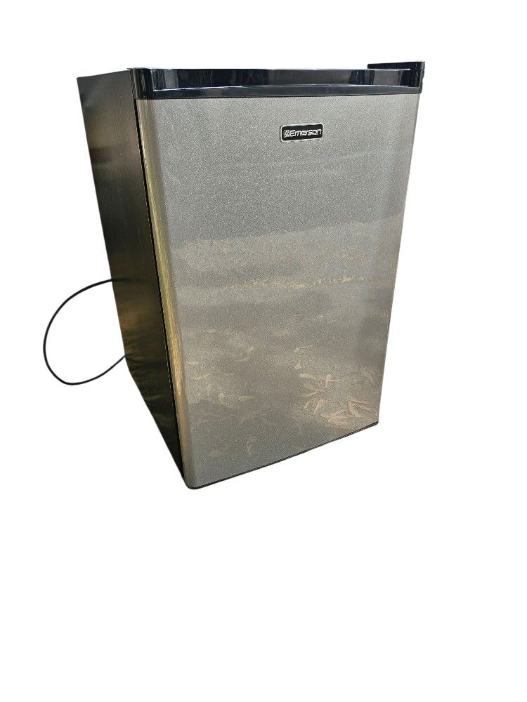 EMERSON STAINLESS STEEL MINI REFRIGERATOR 19.2 INCHES WORKS GREAT