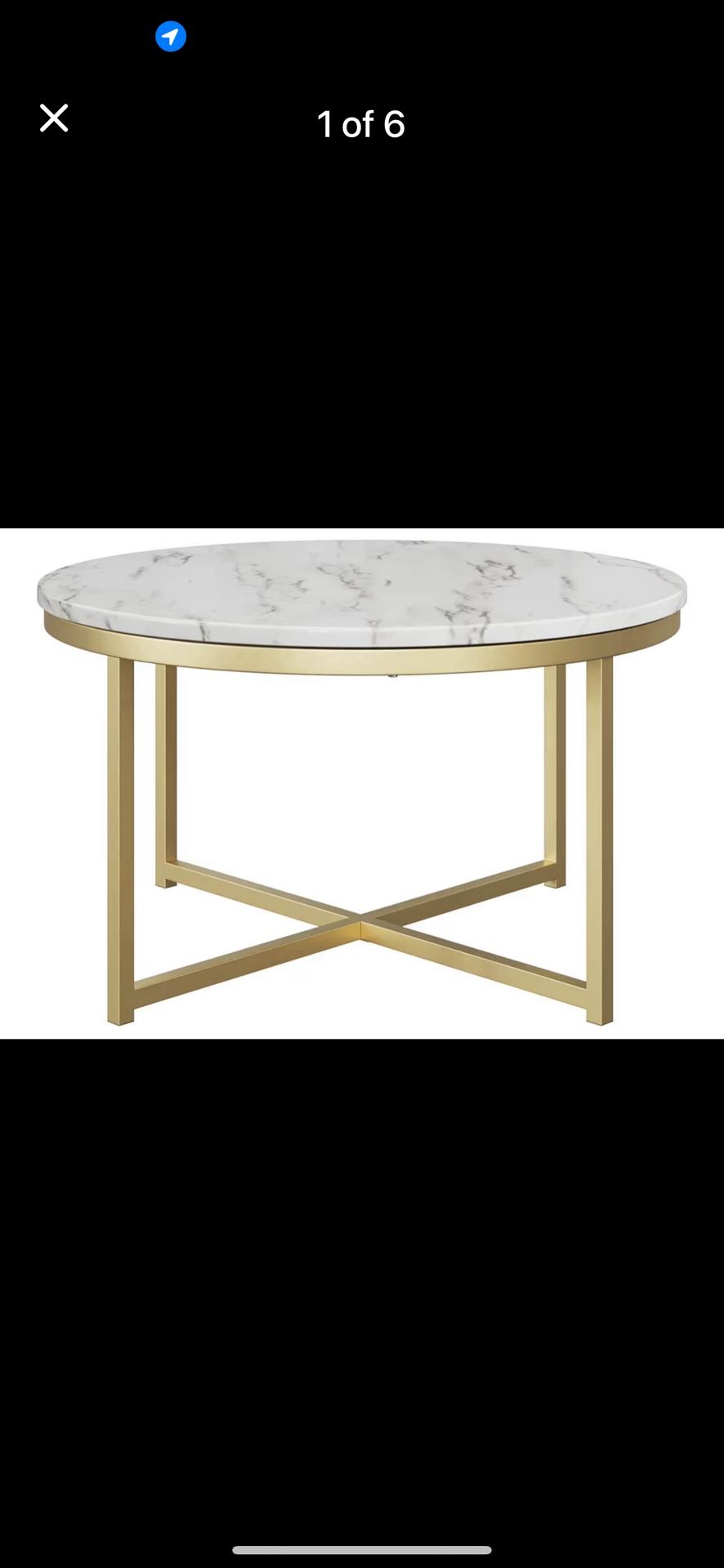 Round Faux Marble Round Coffee Table 