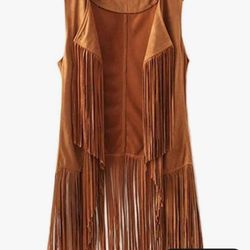 New Tassels Fringe Sleeveless Vest Cardigan Waistcoat Jacket Outwear Tops（medium）