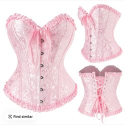 pink lace up corset 
