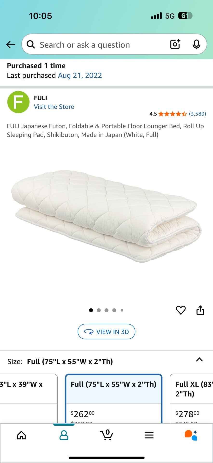 Foldable Full Size Japanese Futon