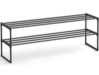 BRAND NEW! Professionally Assembled! Black 2-Tier Shoe Shelf/Rack!