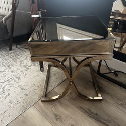 Champagne Gold Mirror Accent - End Table  2 Available
