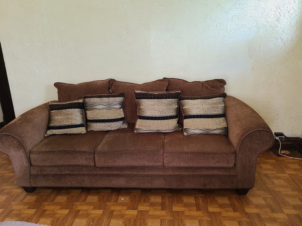 Sofa, loveseat, and chair with ottoman