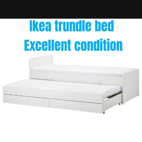 IKEA Slakt Twin Trundle Pull Out Bed With Drawers 