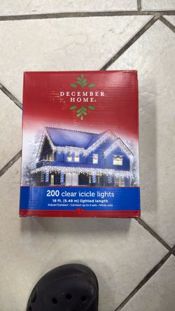 December Home 200 Clear Icicle Lights - Indoor/Outdoor Holiday Decoration
