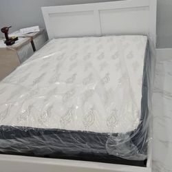 Queen Size Bed Whit Mattress - Cama Tamaño Queen Con Colchón 