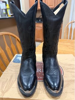 Men's Laredo 13” McComb Western Boots 12621 Black Leather Round Toe Size 8D USA