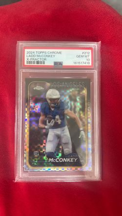2024 Topps Chrome Ladd McConkey X-Fractor PSA 10