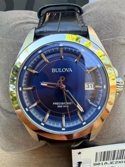 🕐 Bulova Precisionist 262 kHz, Blue Sunburst Dial, Full Kit, Pristine Condition  Watch