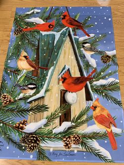 Winter Cardinal Garden Flag