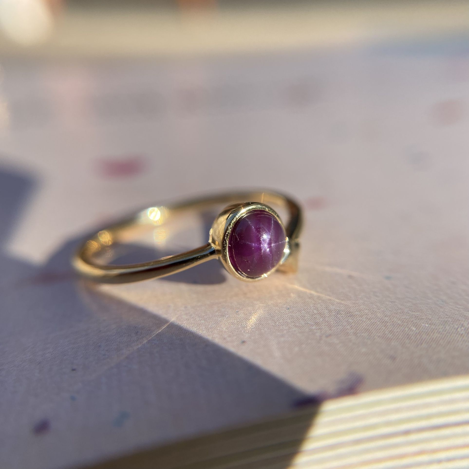 0.815CT Star Ruby 18K Gold Ring