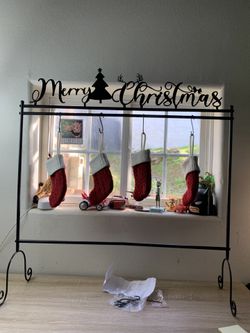 Merry Christmas stocking metal holder
