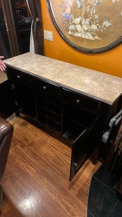 Credenza With Wine Holder