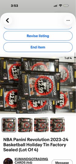 Panini Revolution 2023-24 NBA Basketball Holiday Tin – Lot of 4