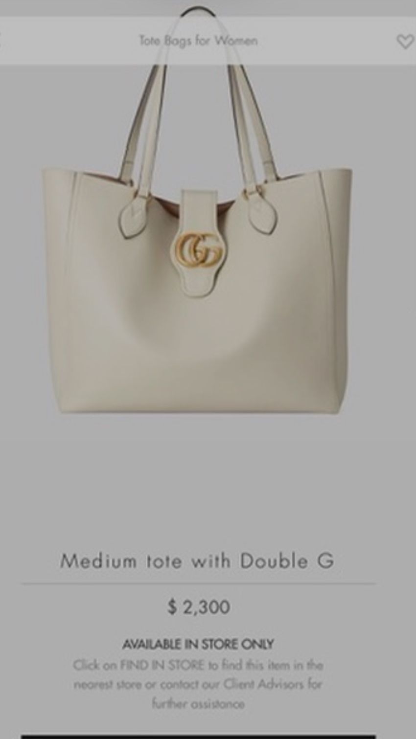 White leather gucci tote