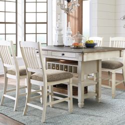 Dining Table Set With 6 Chairs And 3 Stools From Ashley’s Furniture