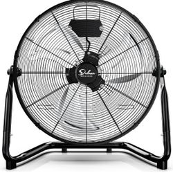 Simple Deluxe 20 Inch 3-Speed High Velocity Heavy Duty Metal Industrial Floor Fan