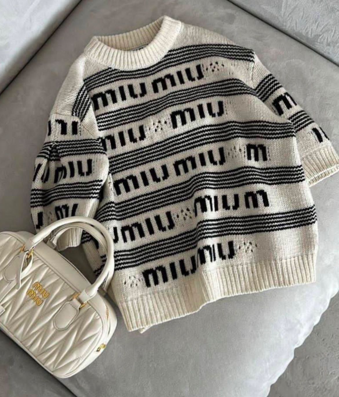 MIU MIU- Womans Knit Blouse/ White