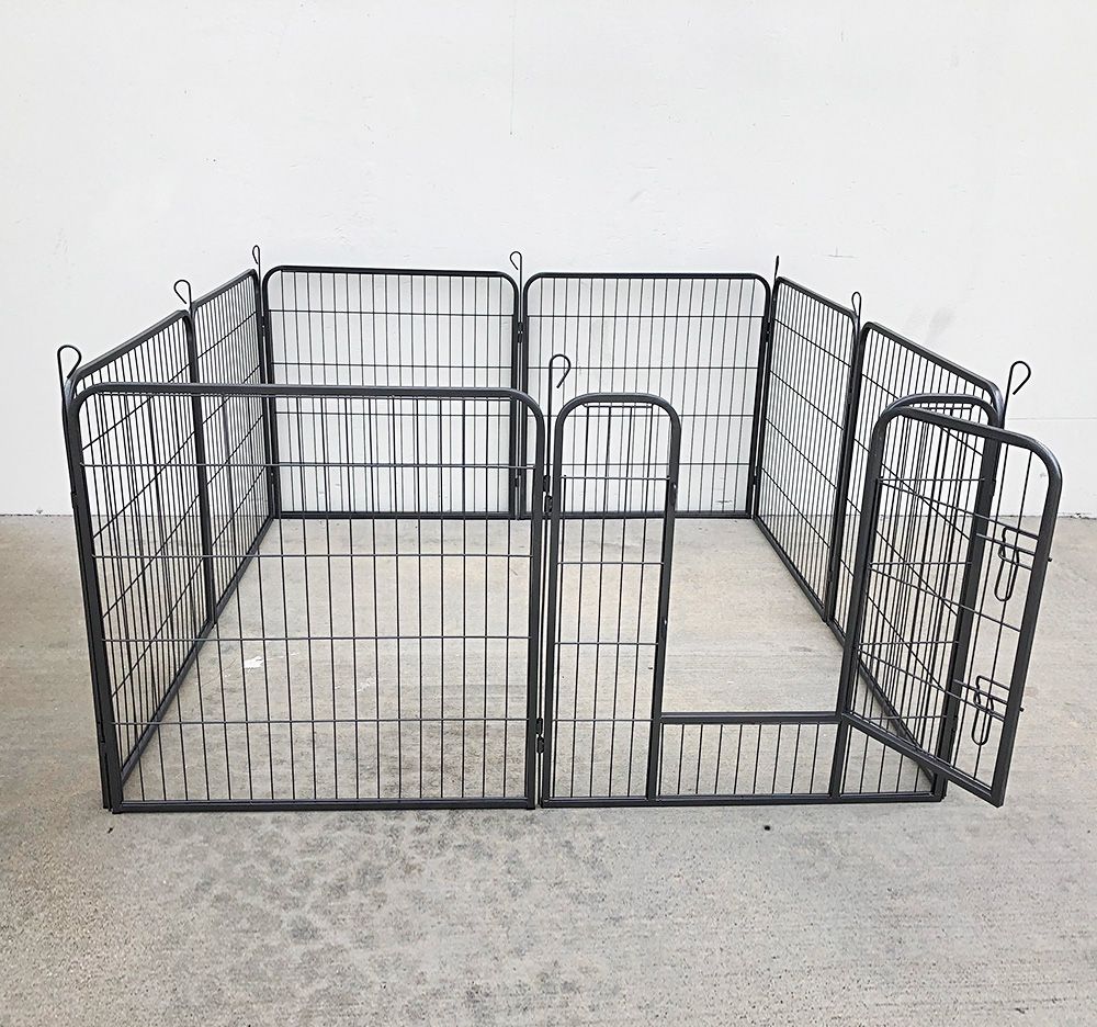 New $90 Heavy Duty 32” Tall x 32” Wide x 8-Panel Pet Playpen Dog Crate Kennel Exercise Cage Fence