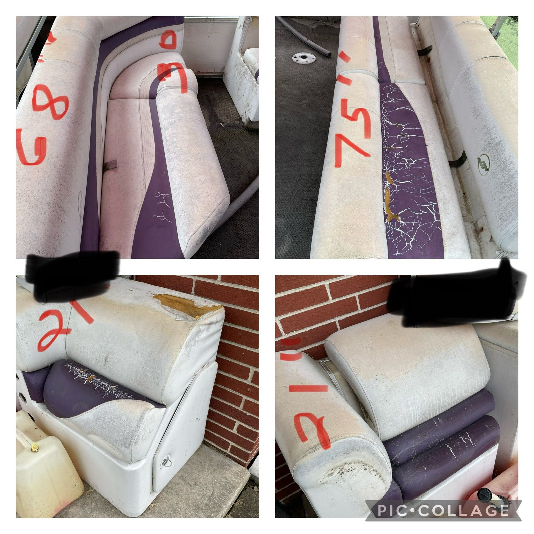 Used pontoon seats, plastic base Off Of 24’ Boat