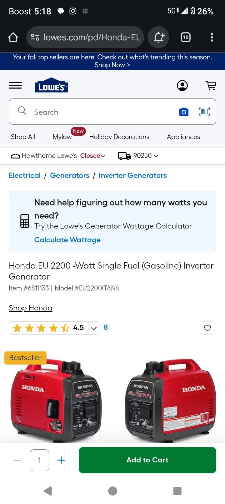 Honda 2200i inverter 