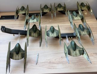 Star Wars Episode 1 Trade Federation VULTURE Droid Fighters Set Hasbro 1999