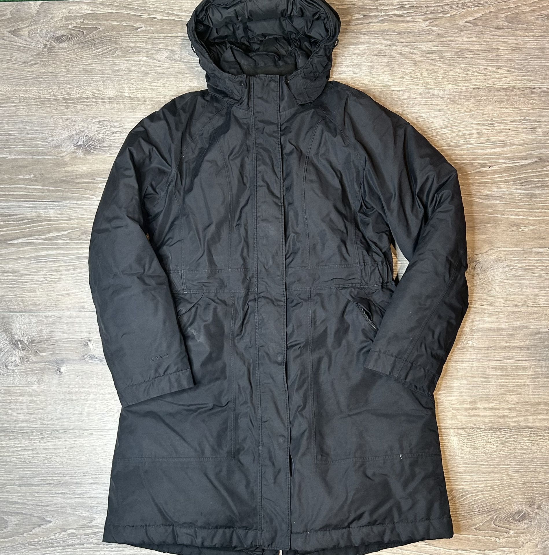 The North Face Women's Hyvent Black Arctic Goose Down Hooded Parka Size L