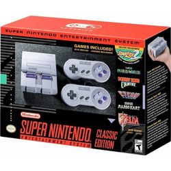 Nintendo - Entertainment System: SNES Classic Edition (2017 Limited Edition)  Open box item is new!  The Super Nintendo Entertainment System SNES Clas