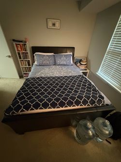 Full Queen Bed with mattress and foundation set
