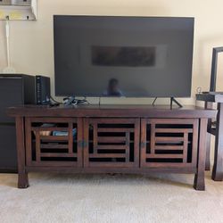 Mission Style Dark Espresso TV Stand - Like New Condition - Craftsman Media Console