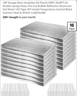 16P Garage Door Insulation Kit Panels 6MM 16x8FT for Double Garage Door
