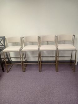 Tan & Gold Bar Stools 