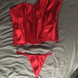 Red Corset Top And Panty