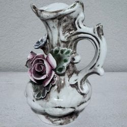 Italian Capodimonte Flower Design Vase