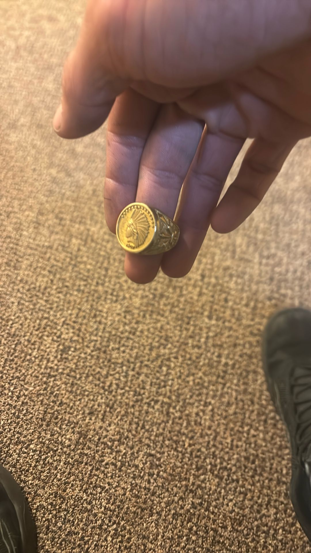 18k Gold Ring (Indian head Coin 1904)